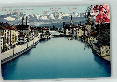 8000 Zürich 1913 - Limmat Alpen