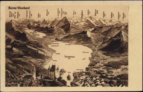 um 1920/30 - Thun: Und Umgebung, Berner Oberland, Thuner See, Gunten, Leissigen, Spiez,G. Wäckerlin