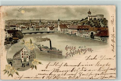 Schaffhausen Sciaffusa Nr. 1926 Gruss aus Mondschein AK Künzli 1903 Lithographie