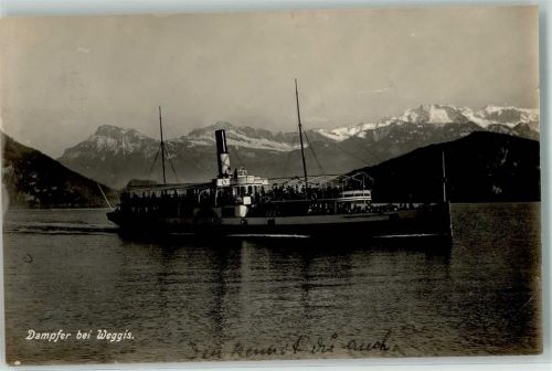 Weggis Verlag Goetz 2132 Dampfer Binnenschiff 1925 Foto AK