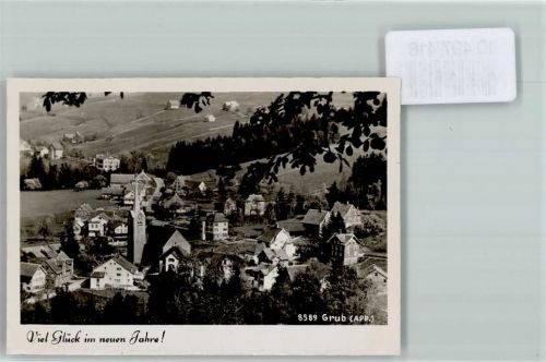 9035 Grub AR FOTO KEINE AK Kirche Uhr Neujahr Foto 10cm x 7cm, rückseitig Haftspuren