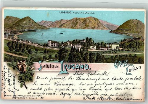 6900 Lugano 1900 Lithographie Verlag Schlumpf