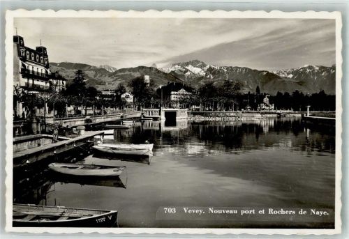 1800 Vevey Foto AK Feldpost Schweiz D.A.P. Neuer Hafen