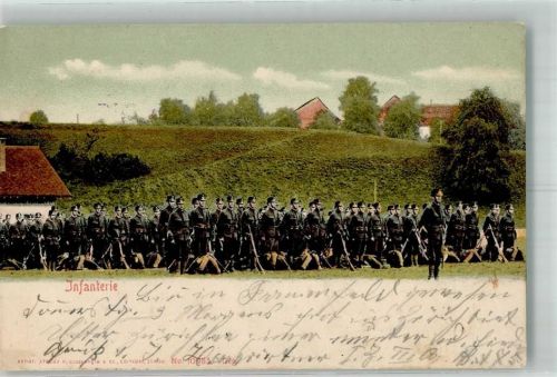 Angetretene Soldaten in Uniform Edition Guggenheim & Co. No. 10983 Feldpost Bataillon No. 75 Militär Schweiz 1906