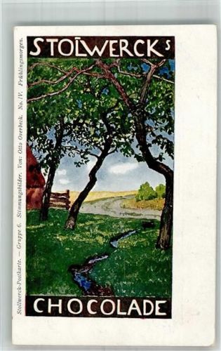 Gruppe 6 von Otto Overbeck Nr. IV Frühlingsmorgen Stollwerck Schokolade 1899 Künstlerkarte