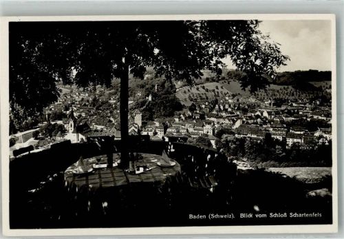 5400 Baden 1930 Foto AK Blick vom Schloss Schartenfels Gasthaus