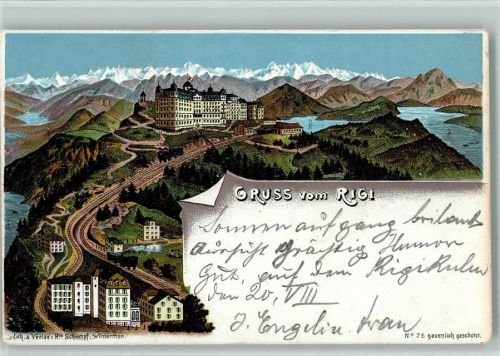 Rigi Kulm 1898 Schlumpf Lithographie