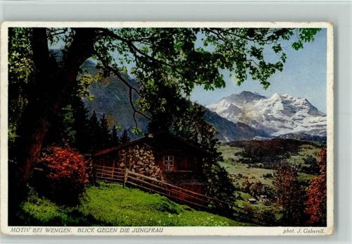 Wengen Nr. 2749 - blick gegen die Jungfrau AK Gaberell 1927