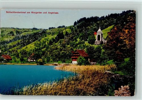 Morgarten Schlachtendenkmal am Morgarten und Aegerisee Nr. 5695 Künzli 1920