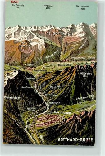 6490 Andermatt - Vogelschau Gotthard Route