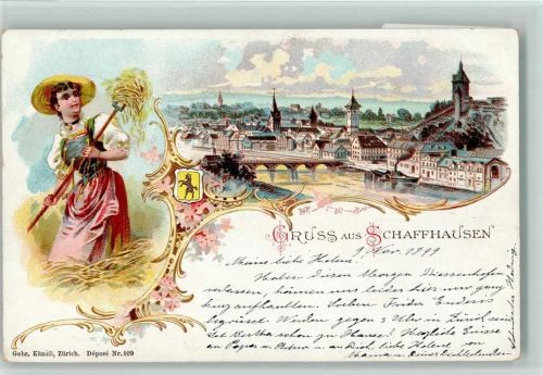 8200 Schaffhausen Sciaffusa 1899 Lithographie Heuernte