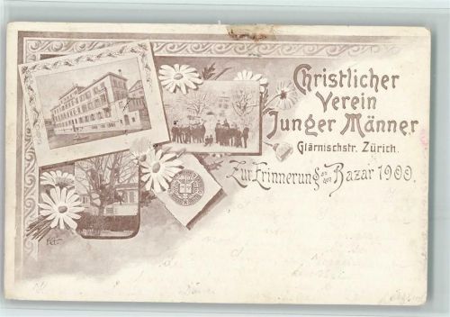 8000 Zürich Gebrauchsspuren Christliher Religion - Verein Junger Männer - Erinnerung 1900 an den Bazar