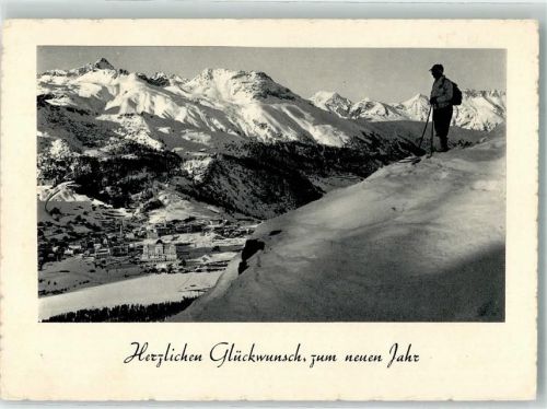 7500 St. Moritz Foto AK Neujahr Winter Foto Predett