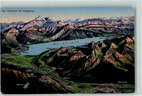 Walensee Wallensee Der Walensee mit Umgebung Künzli