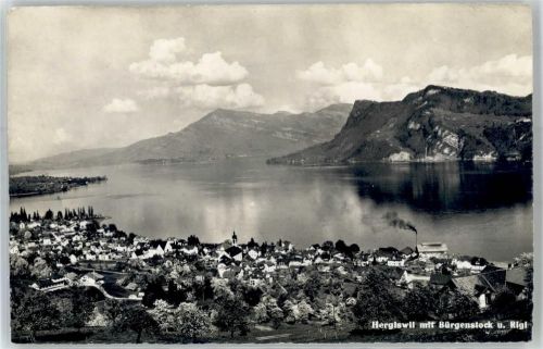6052 Hergiswil NW - Blick mit Bürgenstock Rigi