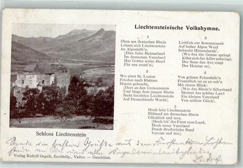 9490 Vaduz 1901 - Schloss Volkshymne