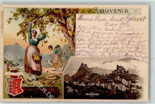 Sion Sitten Wappen Apfelernte AK Suchard Schokolade 1898