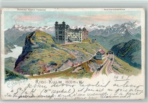 Rigi Kulm 1901 sign Steinmann C. Serie Vierwaldstättersee Steinmann Lithographie