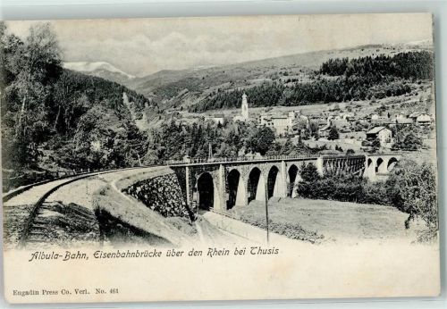 7430 Thusis - Albula-Bahn Eisenbahnbrücke über den Rhein bei Thusis