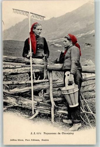 1874 Champéry - Paysannes