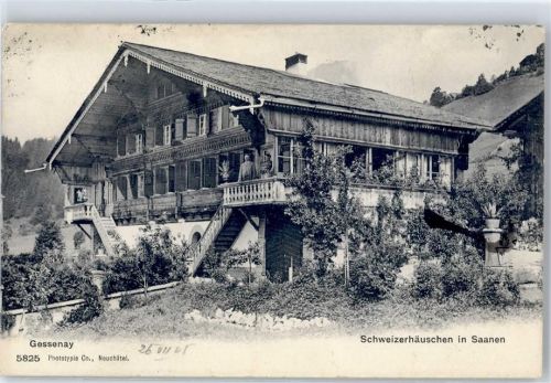 3792 Saanen 1905 Lithographie Schweizerhäuschen