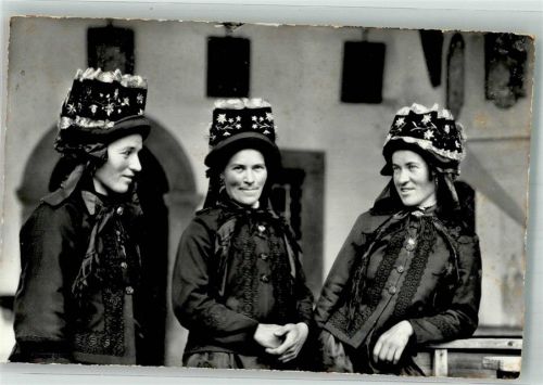 3906 Saas-Fee Foto AK Tracht Wallis Frauen