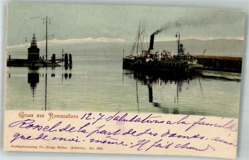 8590 Romanshorn 1904 Foto AK Hafen