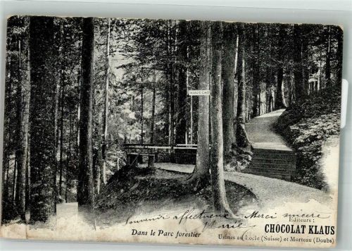 Im Forstpark Klaus Schokolade 1904 Werbe AK