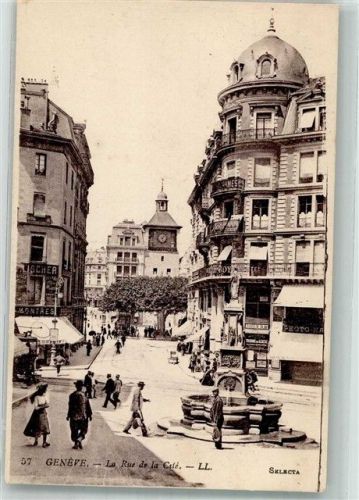 1200 Genève Genf 1922 Sonderstempel Geschäft Brunnen La rue de la Ceté