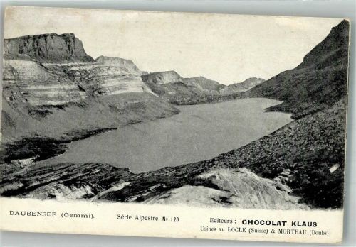 Leukerbad Loèche-les-Bains Daubensee Klaus Schokolade Werbe AK