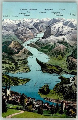 6000 Luzern Lucerne Foto AK Vogelschau Vierwaldtättersee