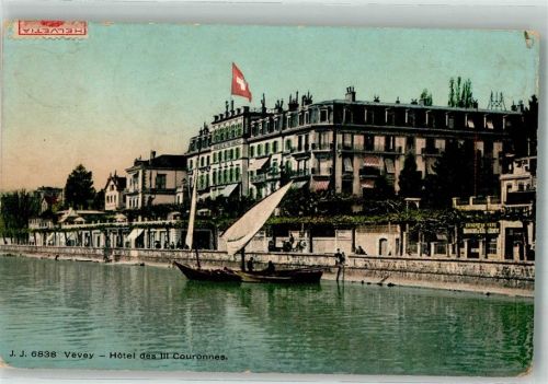 1800 Vevey 1910 Foto AK Hotel des III Couronnes