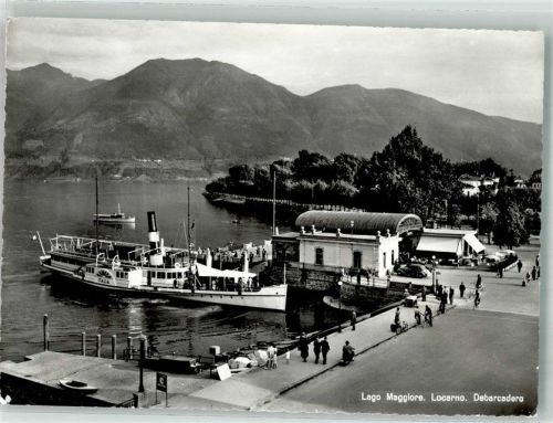 6600 Locarno Foto AK Hafen Dampfschiff Italia