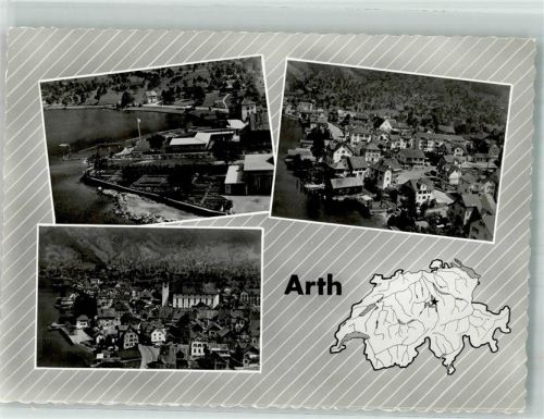 6415 Arth 1964 Foto AK Fliegeraufnahme