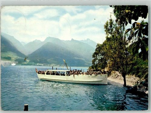 8872 Weesen Foto AK Schiffbetrieb Qinten Motorschiff am Walensee