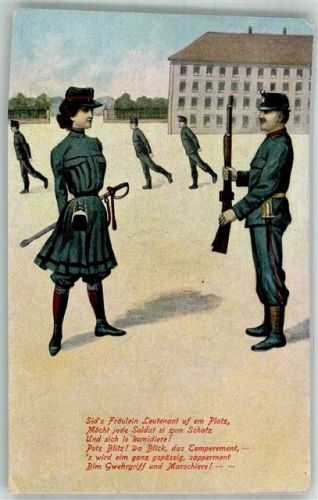 Chur Coire Kaserne Uniform Soldat Frau Humor Militär Schweiz 1912 Foto AK