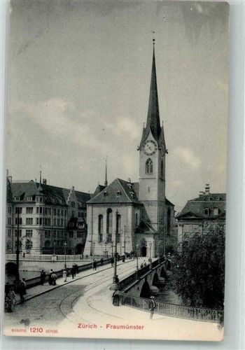 8000 Zürich Foto AK Kirche Fraumünster