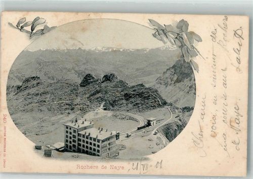 Rochers de Naye 1901 Gebrauchsspuren Hotel Bahnhof Bergbahn großer Bug