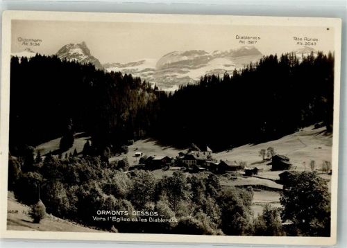 1865 Les Diablerets Ormont-Dessus Foto AK Vers-l’Eglise