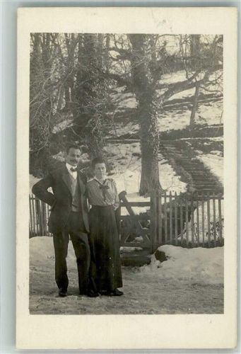1800 Vevey 1917 Winter Ort handschriftlich Bildnis Mann und Frau