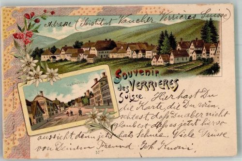 2126 Les Verrières 1899 Lithographie
