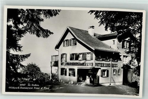 9000 St. Gallen S. Gallo Foto AK Gasthaus Wildpark Peter und Paul