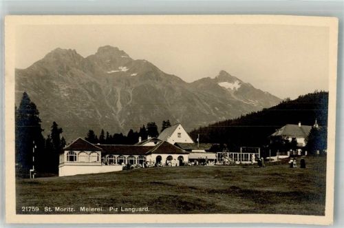 7500 St. Moritz Foto AK Gasthaus Meierei Piz Languard