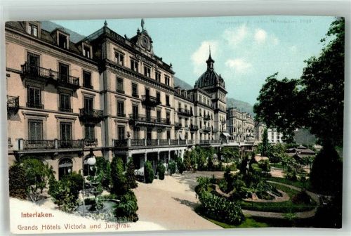 3800 Interlaken Foto AK Grand Hotel Victoria und Jungfrau