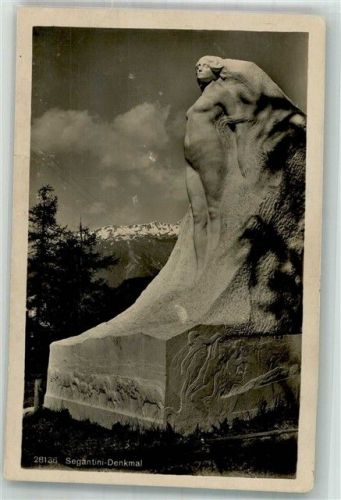 7500 St. Moritz Foto AK Denkmal Segantini