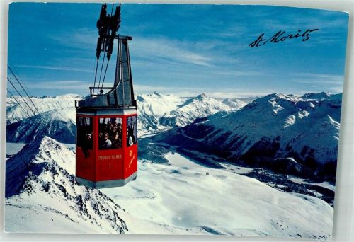 7500 St. Moritz 1979 Winter Seilbahn Corviglia-Piz Mair