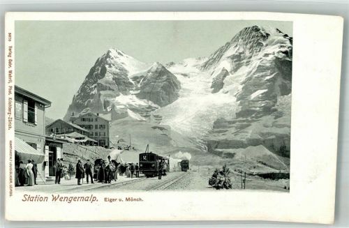 Wengernalp Foto AK Bahnhof Wengernalp Zahnradbahn Jungfraubahn Eiger Mönch