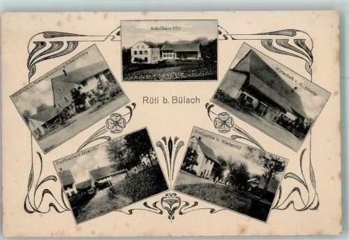 8185 Winkel Foto AK Rüti bei Bülach Schmiede Handlung Gasthaus Dorfpartie