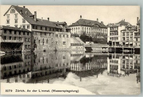 8000 Zürich Foto AK An der Limmat