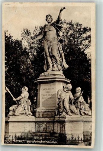 4000 Basel Bâle 1919 Foto AK St. Jakobs - Denkmal